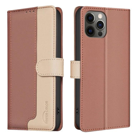 Leather Phone Case With Card And Cash Storage in brown PU leather with three card slots, cash compartment and RFID blocking
