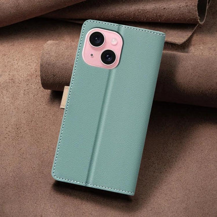 Leather Phone Case With Card And Cash Storage in teal PU leather with 3 card slots, cash compartment, RFID blocking and soft TPU inner shell