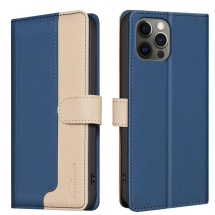 Leather Phone Case With Card And Cash Storage For Everyday Use And Easy On The Go – blue PU leather wallet case with RFID protection, card and cash slots