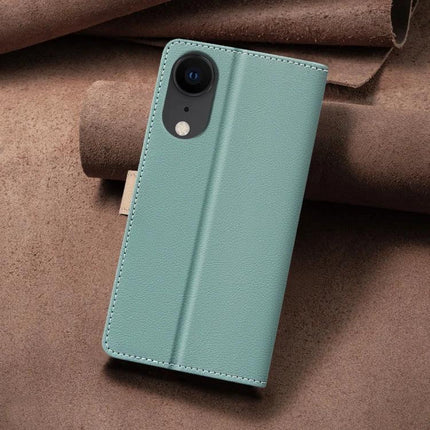 Leather Phone Case With Card and Cash Storage in mint green PU leather with three card slots and cash pocket