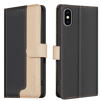 Leather Phone Case With Card and Cash Storage - two-tone PU leather wallet case with 3 card slots and cash pocket, slim TPU inner shell