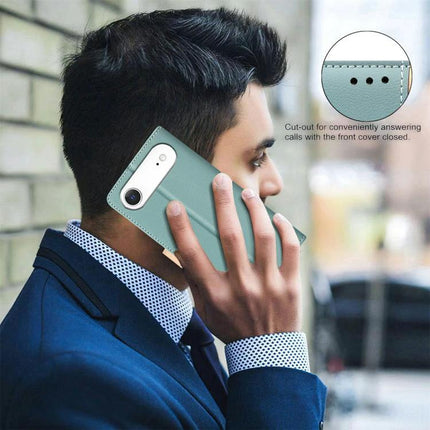 Leather Phone Case With Card And Cash Storage For Everyday Use And Easy On The Go - slim PU leather wallet case with RFID protection, card and cash slots