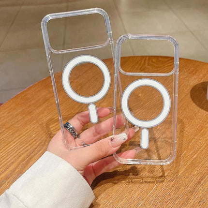 Clear Case for iPhone Everyday Protection and Clean Transparent Look for Daily Use - clear TPU case with MagSafe ring showing front and back, scratch-resistant transparent design