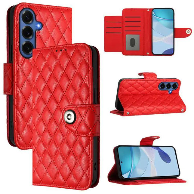 Rhombic Texture Flip Leather Case Lanyard Samsung Galaxy S26