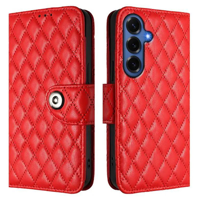 Rhombic Texture Flip Leather Case Lanyard Samsung Galaxy S26
