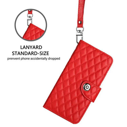 Rhombic Texture Flip Leather Case Lanyard Samsung Galaxy S26