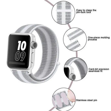 Nylon Loop Watch Band Compatible With Apple Watch 38-49mm