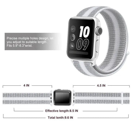 Nylon Loop Watch Band Compatible With Apple Watch 38-49mm