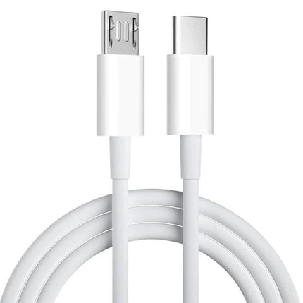 Versatile USB-C to Micro USB Cable for Everyday Device Connections — 1m white cable for charging and data transfer between USB-C and Micro USB
