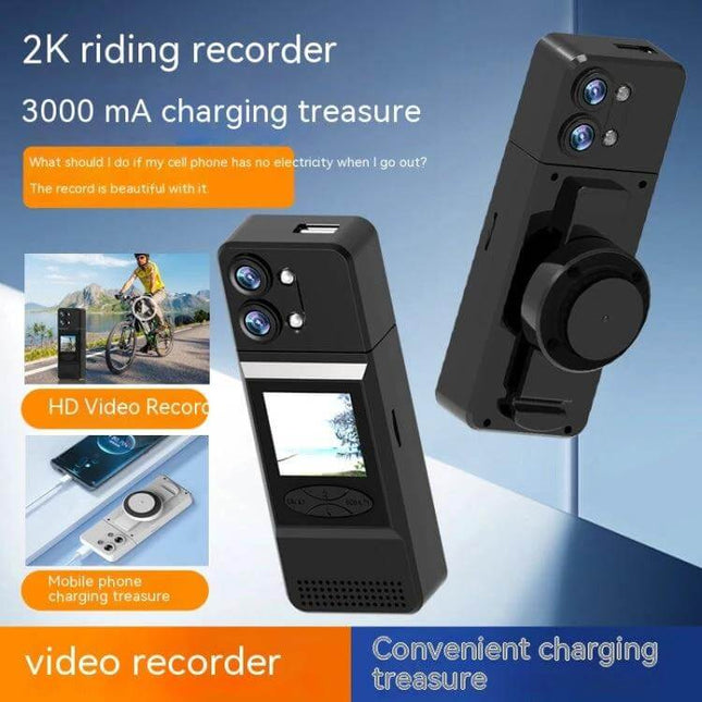 A3 Outdoor Sports Camera with 180-Degree Rotatable Screen compact 2K riding recorder with 1.5-inch IPS HD display and one-key recording