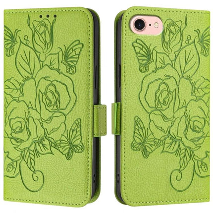 Leather Phone Case With Card Slots For Daily Essentials Slim Design For Commuting And Errands - green floral folio wallet case with butterfly accents