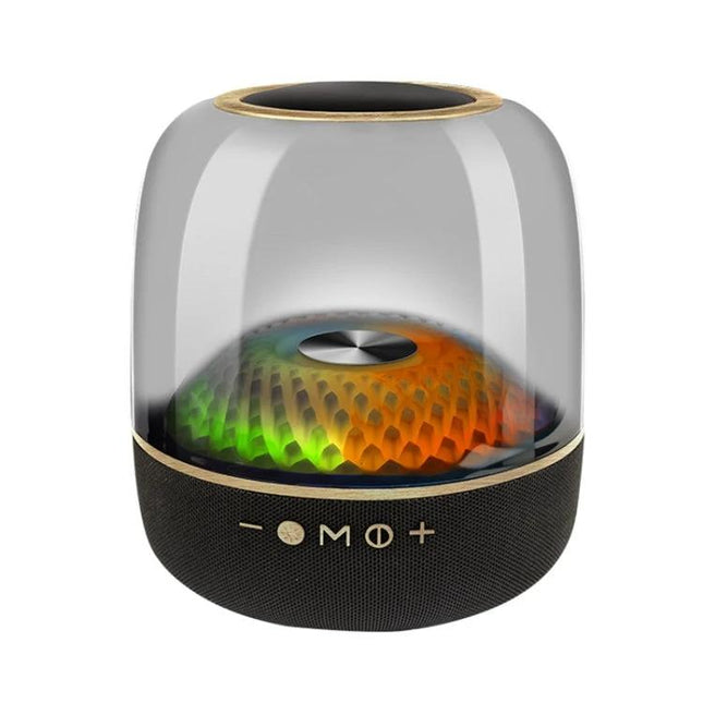 Compact Bluetooth Speaker With Ambient Lighting For Home Use with pulsing RGB lights and four 10W drivers