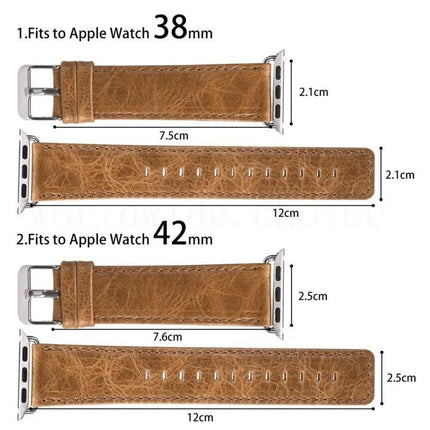 Genuine Leather Retro Crazy Horse Watch Band For Apple Watch