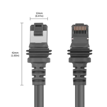 Ethernet Cable for Starlink Gen 3 Satellite Dish, Various Lengths – rugged weatherproof RJ45 connector shown, 42mm boot