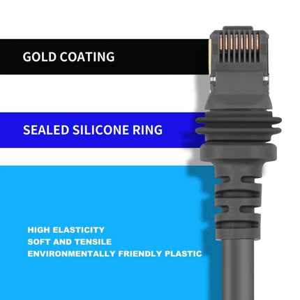 Ethernet Cable for Starlink Gen 3 Satellite Dish, Various Lengths - waterproof gold-coated RJ45 connector with sealed silicone ring