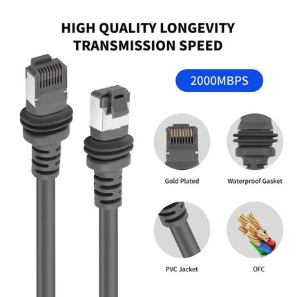 Ethernet Cable for Starlink Gen 3 Satellite Dish, Various Lengths - waterproof outdoor RJ45 cable with gold plated pins and PVC jacket
