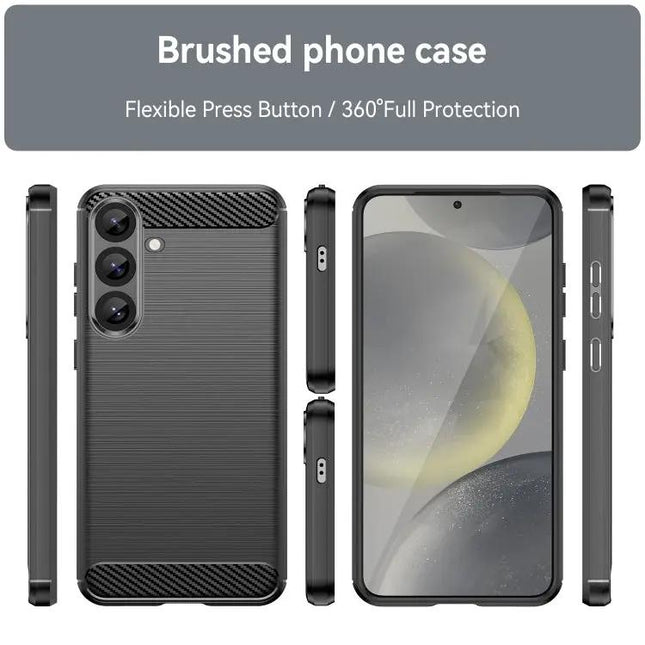Carbon Fiber TPU Phone Case For Samsung S25 Ultra 5G