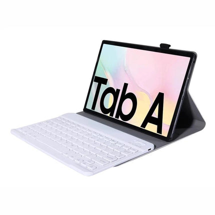Bluetooth Keyboard Leather Case for Samsung Galaxy Tab A7 10.4 Inch - white detachable Bluetooth keyboard with protective folio case