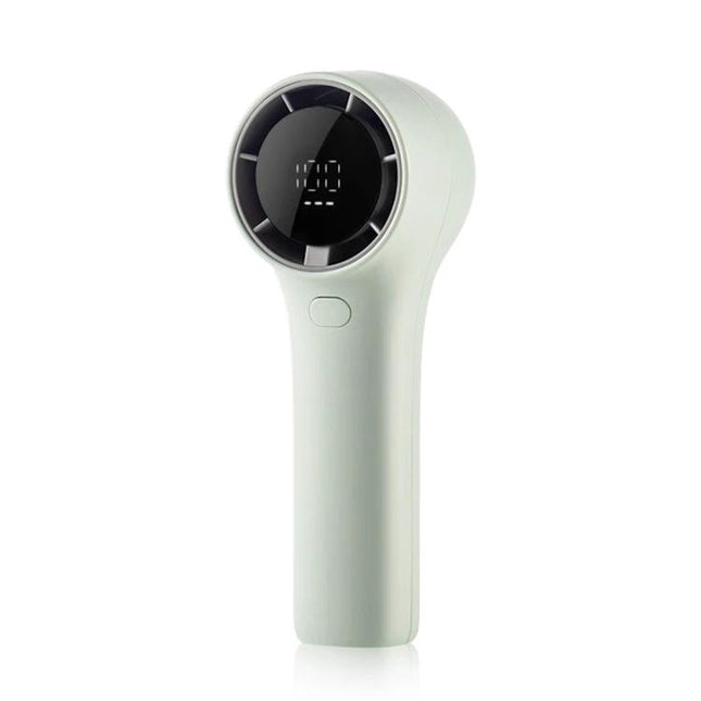 Portable Mini Handheld Fan with Digital Speed Display for Daily Use - compact white handheld fan with digital speed display and lanyard-ready design