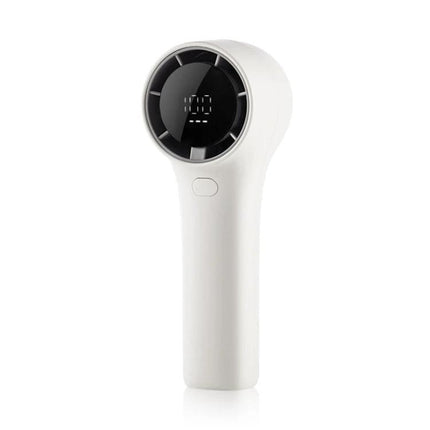 Portable Mini Handheld Fan with Digital Speed Display for Daily Use - compact white handheld fan with digital speed display and lanyard-friendly design
