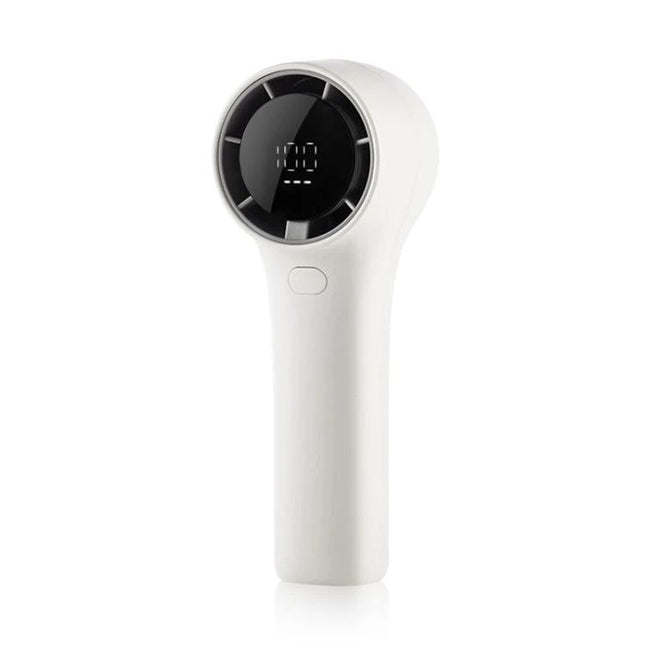 Portable Mini Handheld Fan with Digital Speed Display for Daily Use - compact white handheld fan with digital speed display and lanyard-friendly design