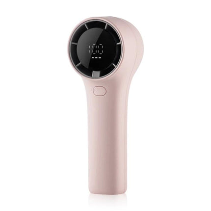 Portable Mini Handheld Fan with Digital Speed Display for Daily Use - compact pink handheld fan with digital speed screen and lanyard-ready design
