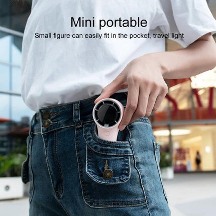 Portable Mini Handheld Fan with Digital Speed Display for Daily Use - compact handheld fan with lanyard fits in pocket, showing digital speed display