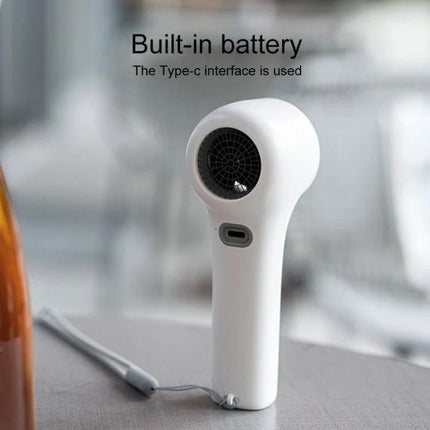Portable Mini Handheld Fan with Digital Speed Display for Daily Use - compact white fan with lanyard and Type-C charging port