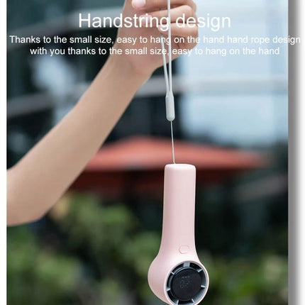 Portable Mini Handheld Fan with Digital Speed Display for Daily Use - pink compact handheld fan with lanyard and digital speed display shown