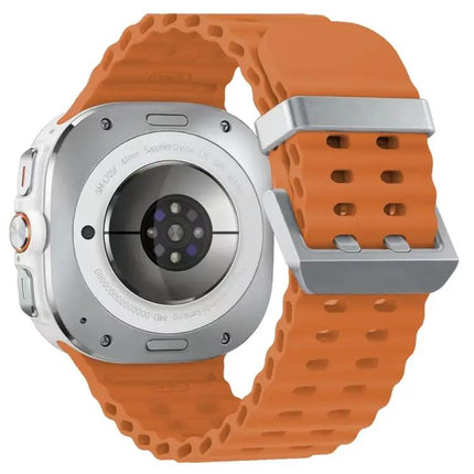 Dual Silver Buckle Silicone Strap For Galaxy Watch Ultra2