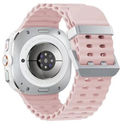 Dual Silver Buckle Silicone Strap For Galaxy Watch Ultra2
