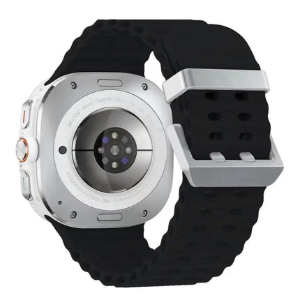 Dual Silver Buckle Silicone Strap For Galaxy Watch Ultra2