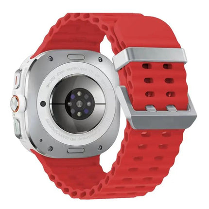 Dual Silver Buckle Silicone Strap For Galaxy Watch Ultra2