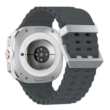 Dual Silver Buckle Silicone Strap For Galaxy Watch Ultra2