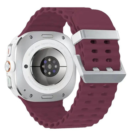 Dual Silver Buckle Silicone Strap For Galaxy Watch Ultra2