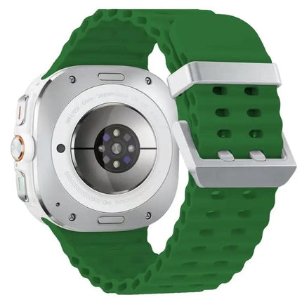 Dual Silver Buckle Silicone Strap For Galaxy Watch Ultra2