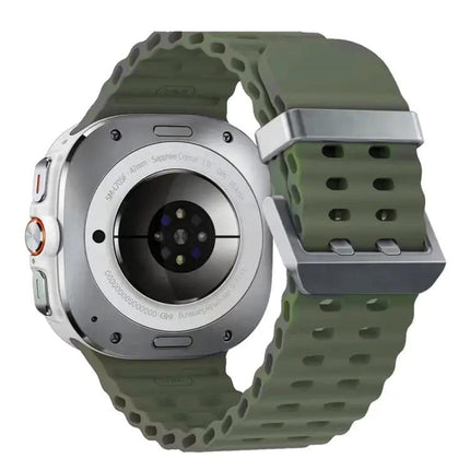 Dual Silver Buckle Silicone Strap For Galaxy Watch Ultra2