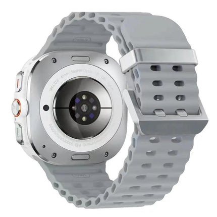 Dual Silver Buckle Silicone Strap For Galaxy Watch Ultra2