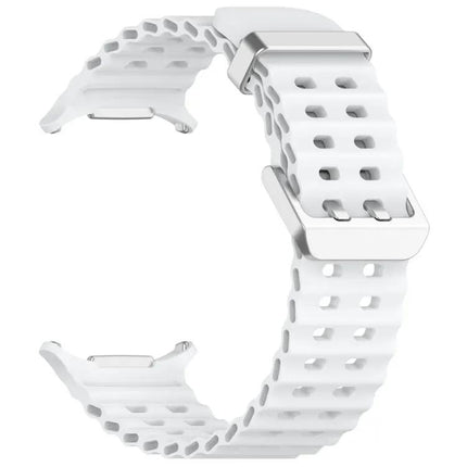 Dual Silver Buckle Silicone Strap For Galaxy Watch Ultra2