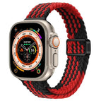 For Apple Watch Ultra 49mm / Z Pattern Black Red