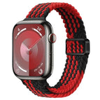 For Apple Watch SE 44mm / Z Pattern Black Red