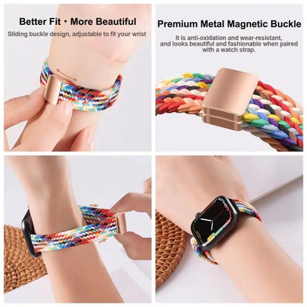 Magnetic Nylon Braided Apple Watch Band 40mm Slim Strap