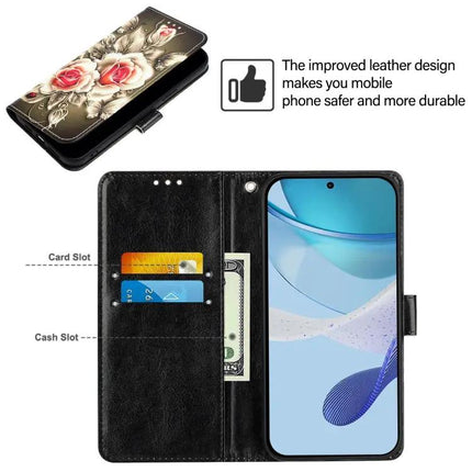 Patterned Leather Card Slot Phone Case For Samsung S24 FE