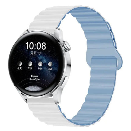 Two-Tone Magnetic Silicone Watch Band 20mm Adjustable