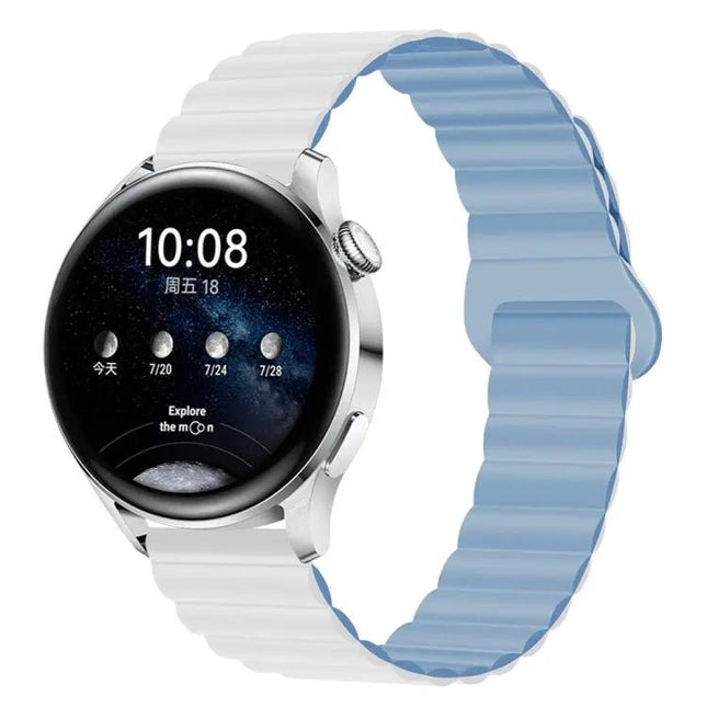 Two-Tone Magnetic Silicone Watch Band 20mm Adjustable