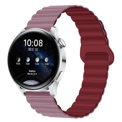 Two-Tone Magnetic Silicone Watch Band 20mm Adjustable