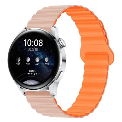 Two-Tone Magnetic Silicone Watch Band 20mm Adjustable