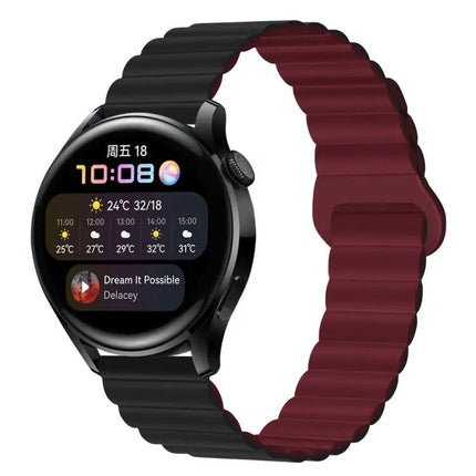 Two-Tone Magnetic Silicone Watch Band 20mm Adjustable