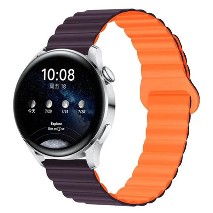 Two-Tone Magnetic Silicone Watch Band 20mm Adjustable