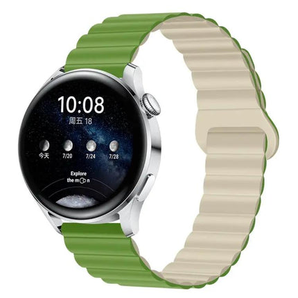 Two-Tone Magnetic Silicone Watch Band 20mm Adjustable